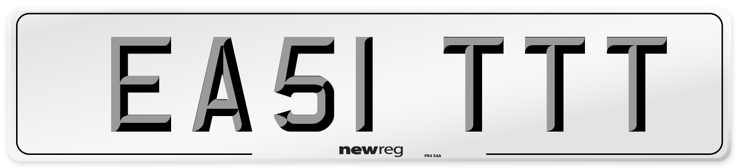 EA51 TTT Number Plate from New Reg